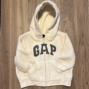 BabyGap 3-6 month Jacket Hoodie White with Navy Blue GAP